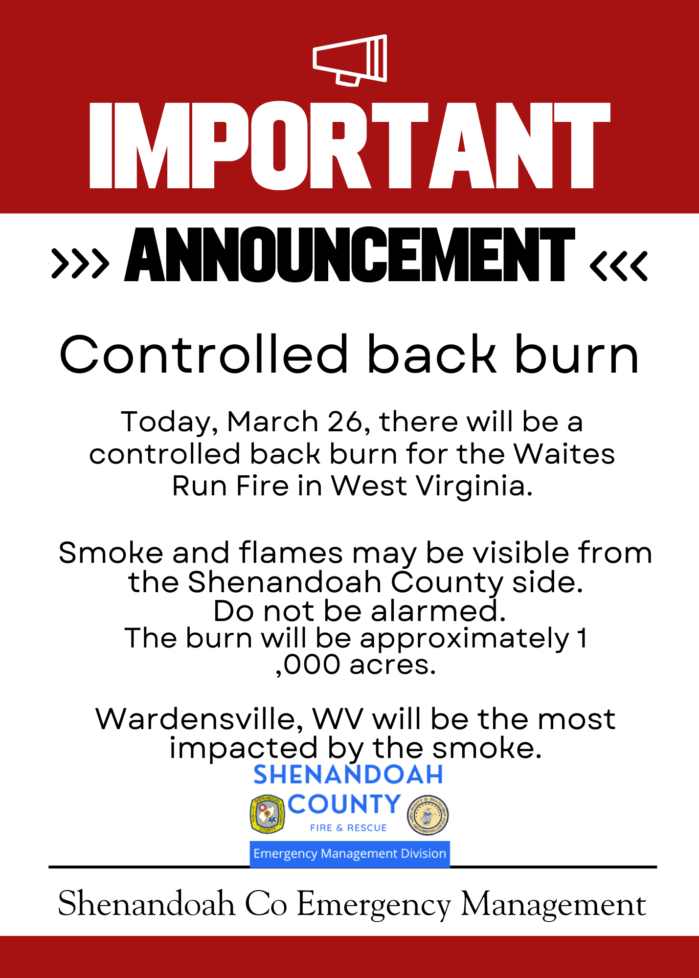 Controlled back burn